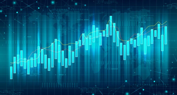 abstrakcyjna futurystyczna wykres finansowy - exchange rate stock illustrations