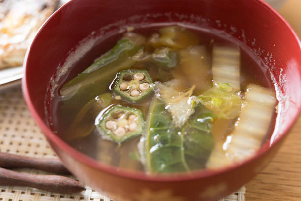 istock Okra with Chinese cabbage soup. 911582774