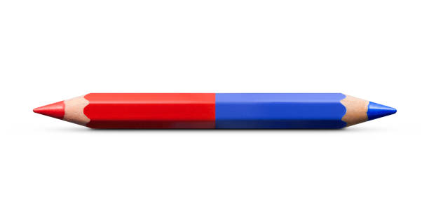 istock Classic red and blue checking pencil on a white background 911586470