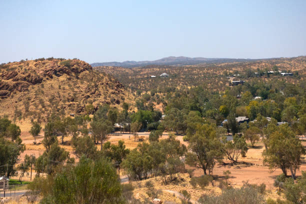 앨리스 스프링스 근처 anzac 언덕에서 아름 다운 보기 - alice springs australia northern territory outback 뉴스 사진 이미지