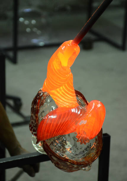 istock Glass blowing in factory 911593790