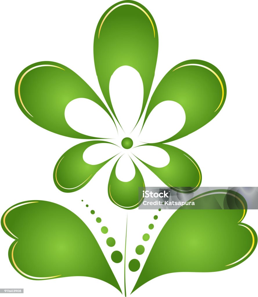 Hoa Xanh Được Cô Lập Trên Nền Trắng Logo Bảo Vệ Môi Trường Eco ...