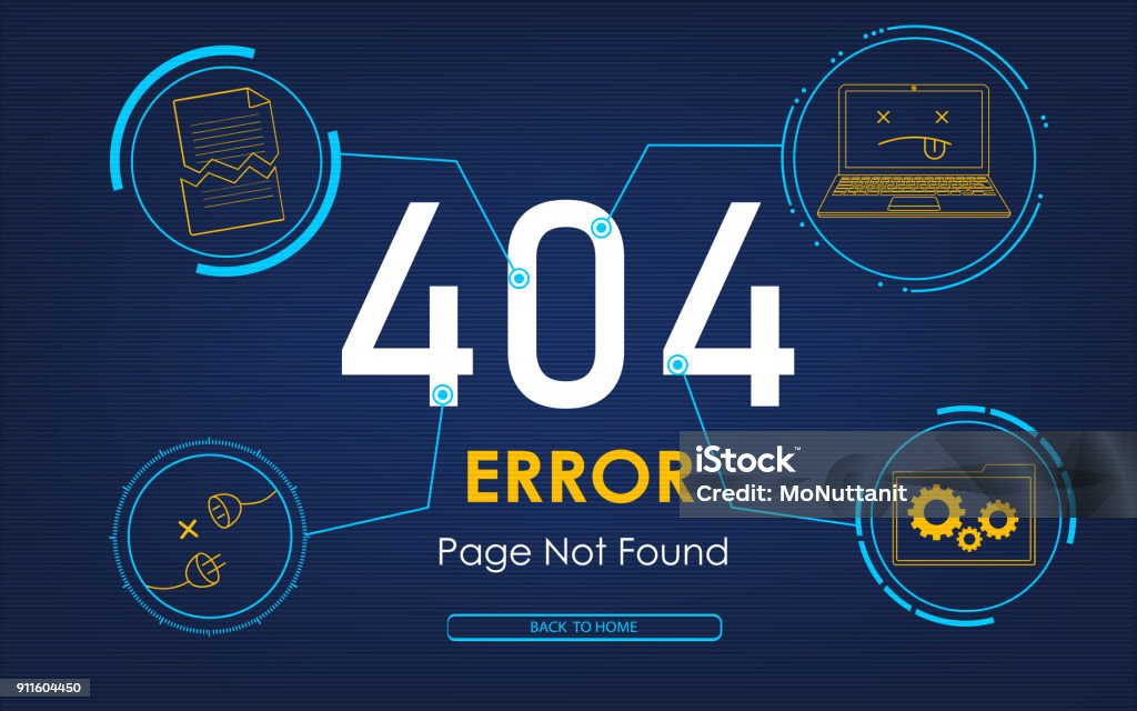 404 high-tech error page not found background 404 high-tech error page not found background vector graphic Blue Background stock vector
