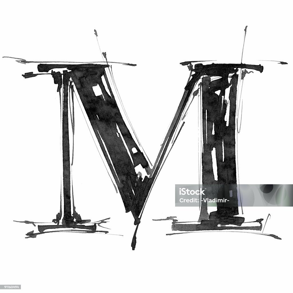 ハンド描画文字 M - アルファベットのMのロイヤリティフリーストックイラストレーション
