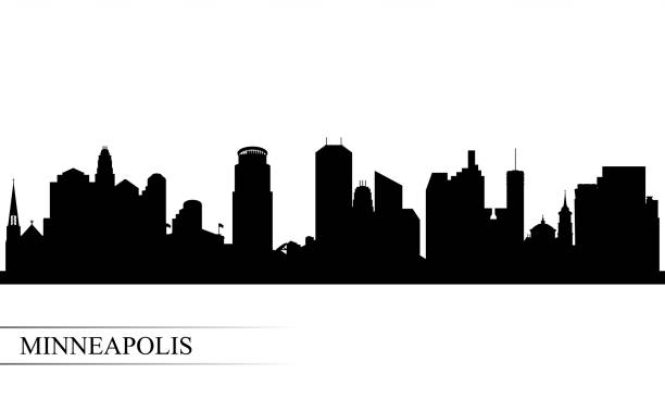 Minneapolis city skyline silhouette background Minneapolis city skyline silhouette background, vector illustration minneapolis illustrations stock illustrations