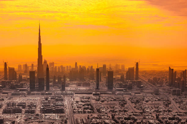 istock Dubai downtown skyline and new building growth 911611528