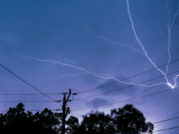 Lightening in an Electrical Storm stock photo