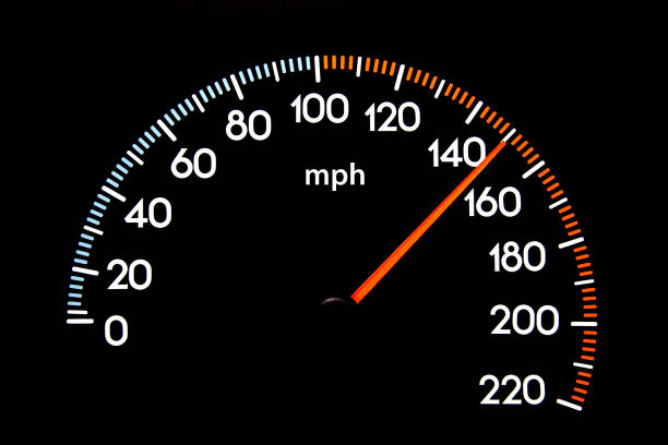 velocímetro 150 mph - speedometer odometer number 50 car - fotografias e filmes do acervo