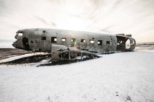 istock Solheimasandur the plane wreck view during winter snow 911618288