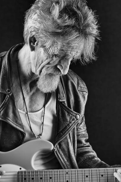 istock Ageing rocker in black and white 911622600