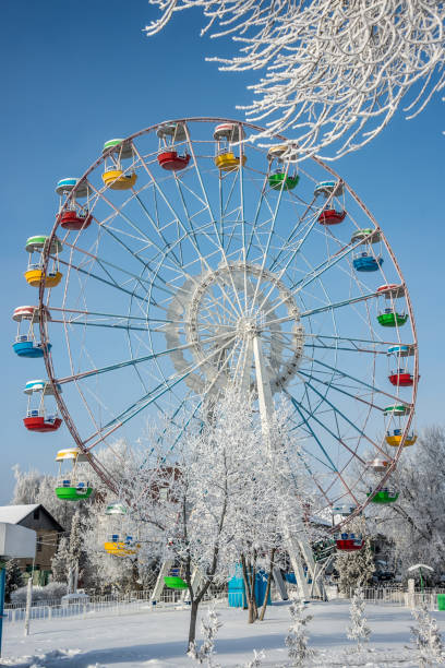 istock carousel, an old abandoned in a Park 911625954