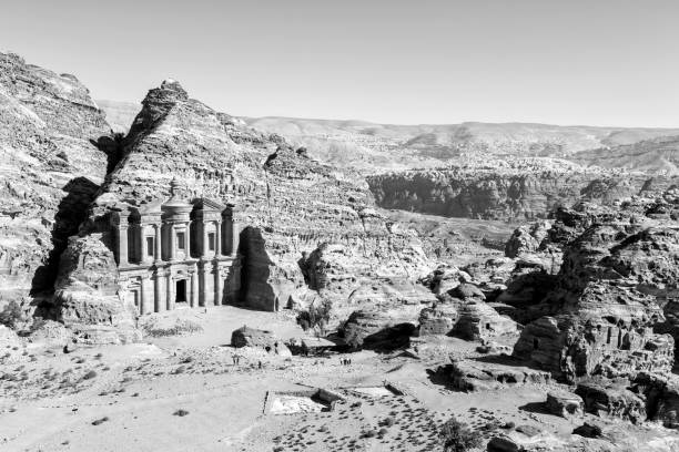 istock The Monastery Al Deir in Petra, Jordan (monochrome) 911625992