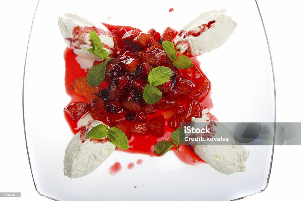 juicy fruits with icecream  Apple - Fruit Stock Photo