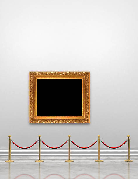 istock Art gallery with a black image and a gold border 91163072