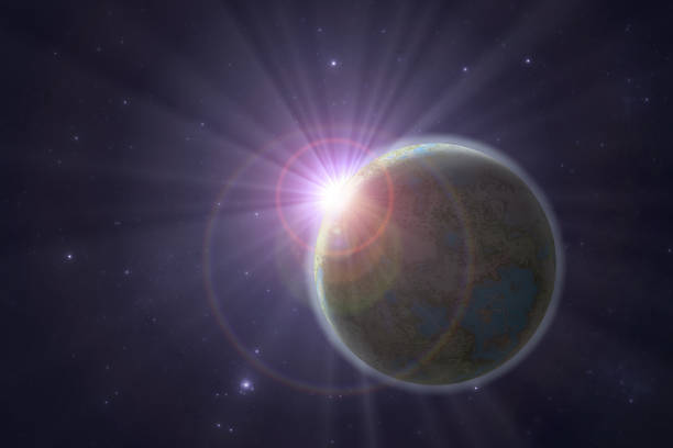 istock Deep space alien planet, fantasy universe 3d illustration 911641830