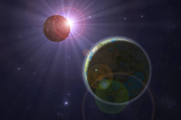 istock Deep space alien planet, fantasy universe 3d illustration 911641854