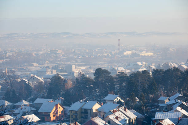 istock Smog and air pollution in winter days, Valjevo, Serbia 911645498