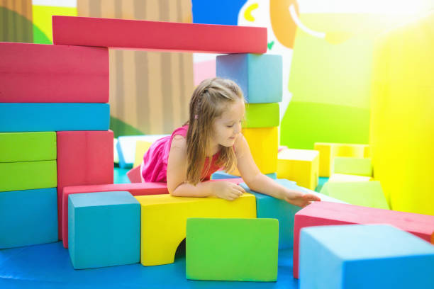 istock Kids play. Construction toy blocks. Child toys 911648764