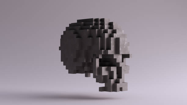 istock Grey Skull made of Cubes 911652658