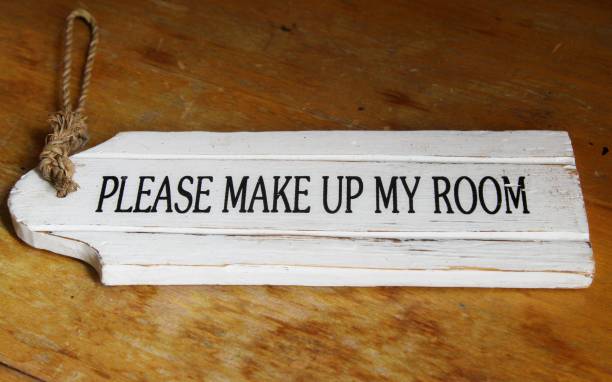 istock wooden make up my room sign 911653494