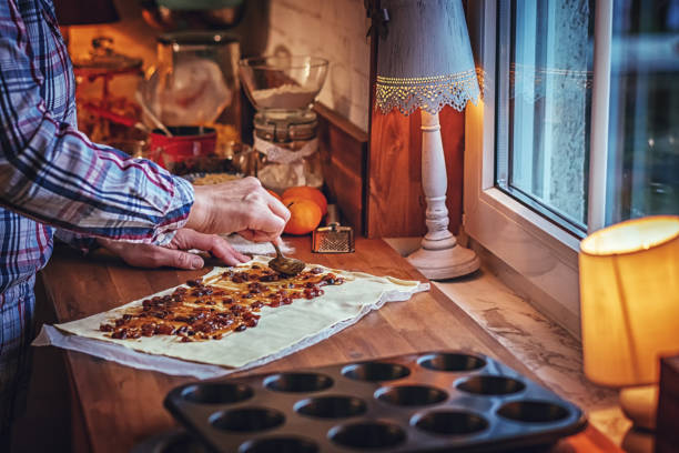 Preparing Sweet Filo Pastry Mince Pies with Dried Fruits