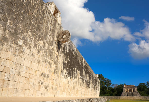 istock Chichen Itza stone ring Maya ballgame court 911657144