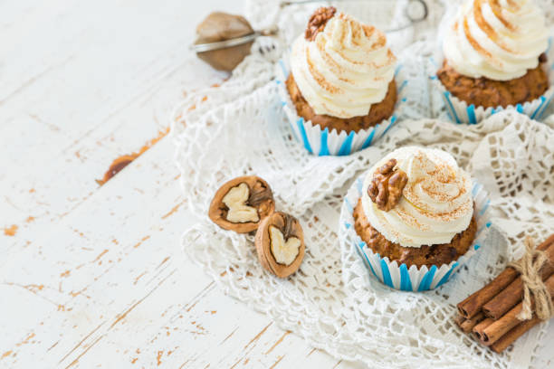 istock Carrot cake cupcakes with butter cream frosting 911657810