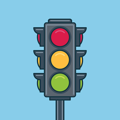 Traffic light icon. Flat style