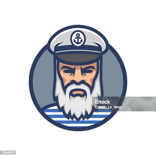 Capitaine Du Navire Tête De Marin Vecteurs libres de droits et plus d'images vectorielles de Capitaine de bateau - Capitaine de bateau, Capitaine d'équipe, Mer