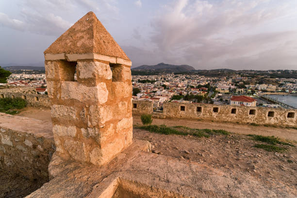View from Venetian fortezza in city Rethymno at Crete island - Greece.