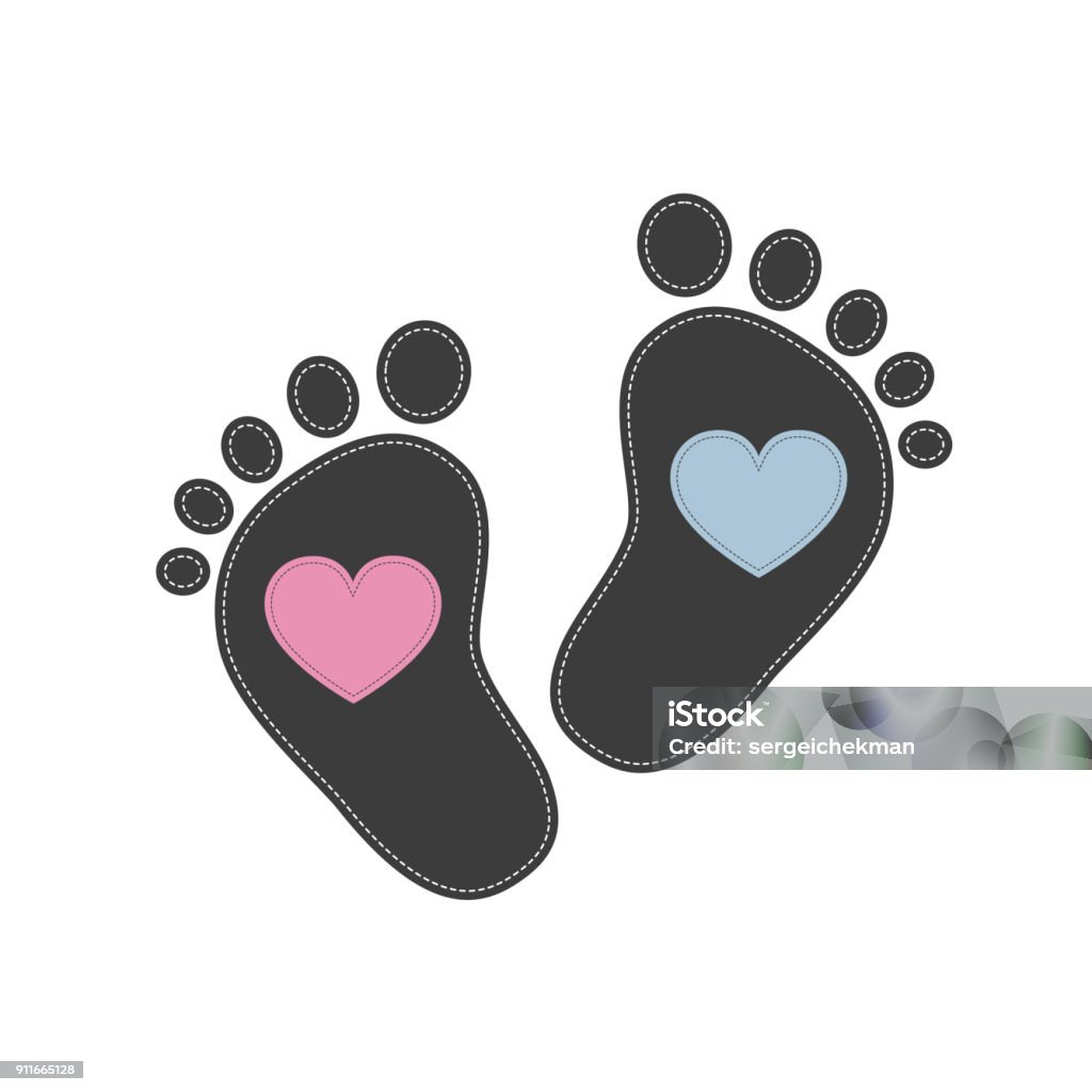 Bebek ayak izi simgesi. Vektör çizim. - Royalty-free Ayak izi Vector Art Bebek ayak izi simgesi. Vektör çizim. - Royalty-free Ayak izi Vector Art