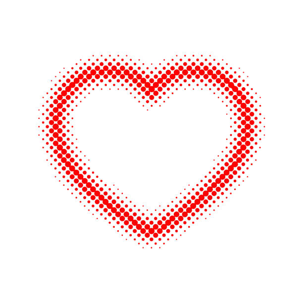 Red heart halftone. Vector illustration. Red heart halftone. Vector illustration. Abstract dots heart as a symbol of love. 2667 stock illustrations