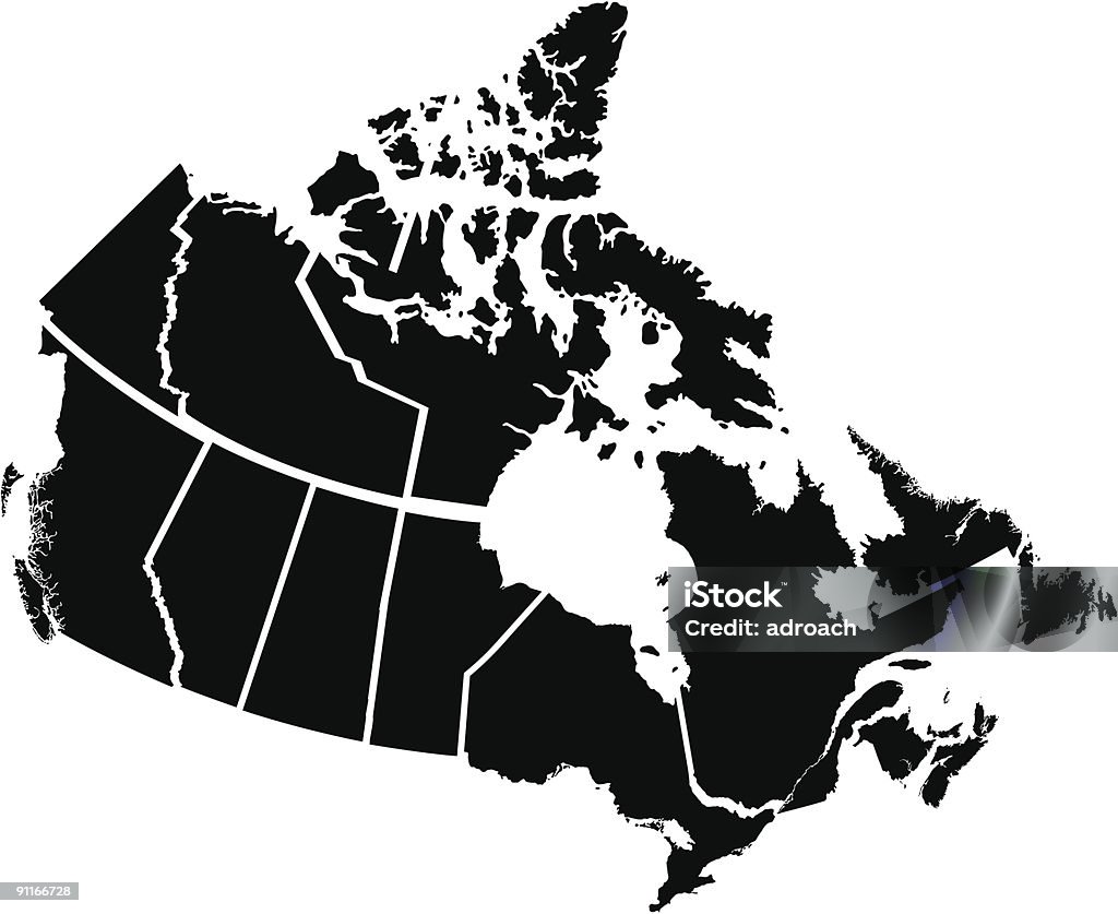 Mapa szczegółowa terytoriów Kanady - Grafika wektorowa royalty-free (Saskatchewan)