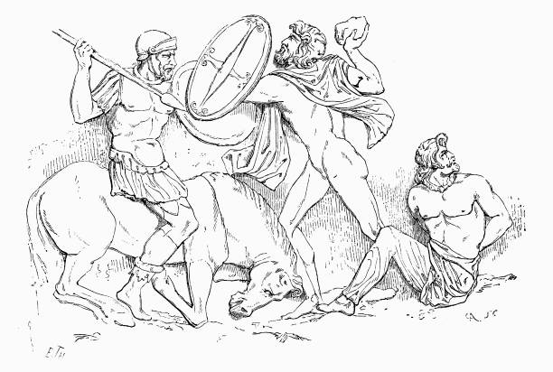 ilustrações de stock, clip art, desenhos animados e ícones de spartacus kills his horse - spartacus