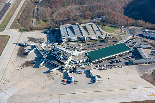 Aerial view of Yeager Airport Charleston West Virginia photograph taken Nov 2010