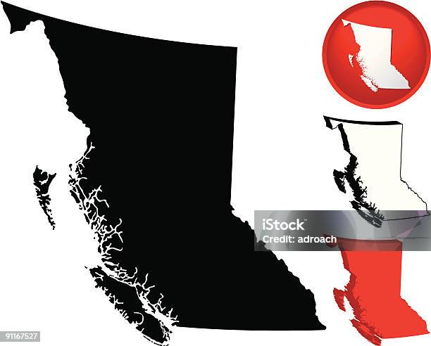 Carte Détaillée De Colombiebritannique Canada Vecteurs libres de droits et plus d'images vectorielles de Colombie-Britannique - Colombie-Britannique, Canada, Carte