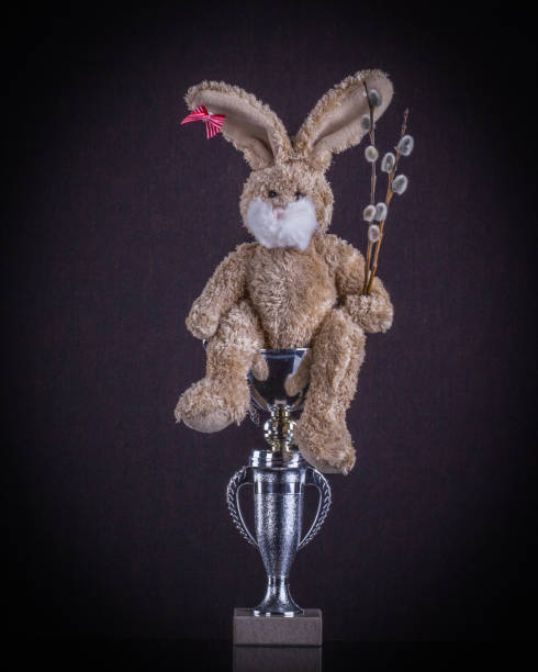 istock Easter sport concept. Teddy rabit top winner. 911680904