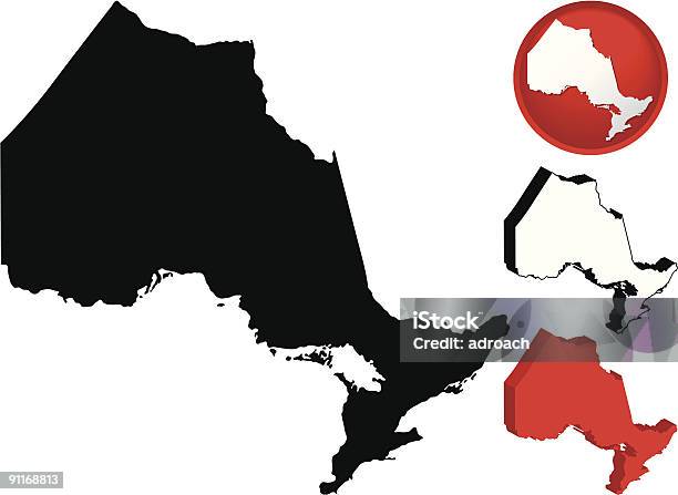 Vetores de Mapa Detalhado De Ontário Canadá e mais imagens de Mapa - Mapa, Ontário - Canadá, Canadá