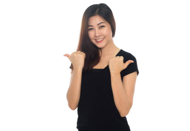 istock woman thumb up on white 911693954