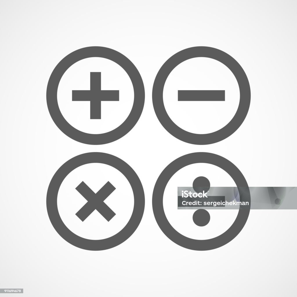 Basic Math Symbols Vector Basic Mathematical Symbols Vector Illustration Stock Illustration ...