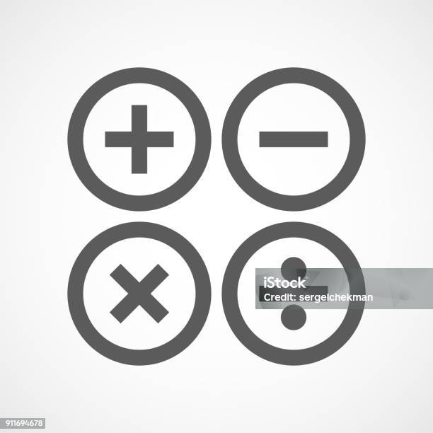 Basic Mathematical Symbols Vector Illustration Stock Illustration ...