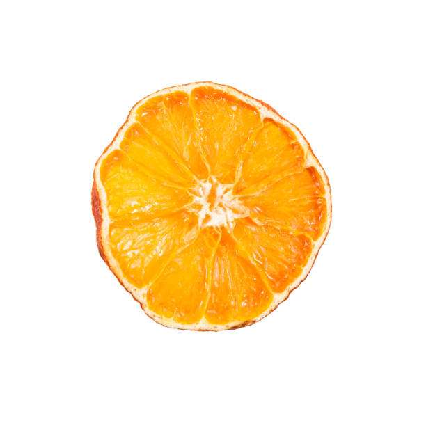 istock Slice of dried orange isolated on white 911694912