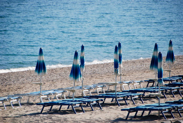 istock Parasols closed on the beach 911696384