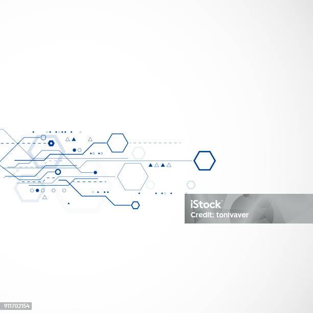 Ilustración de La Tecnología De Fondo Abstracto y más Vectores Libres de Derechos de Electrónica - Electrónica, Fondos, Abstracto