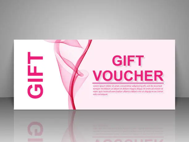 Vector illustration of Gift voucher template. Greeting card for Valentine Day