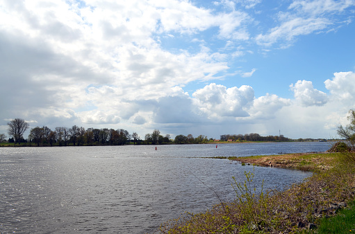The Elbe River near Lauenburg at a cloudy day