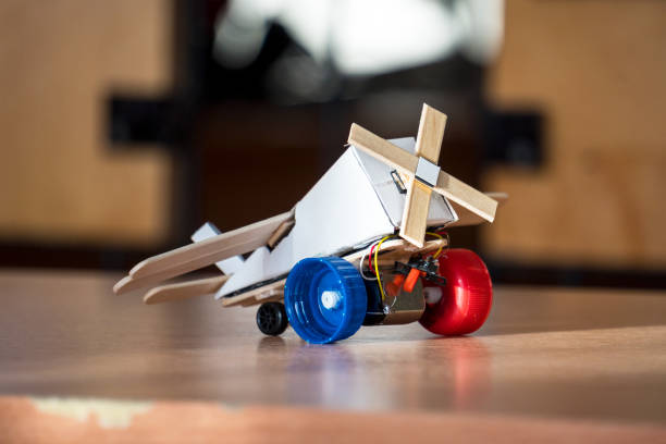 istock Airplane toy handmade on the table 911717794