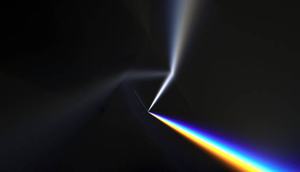 High resolution fractal background showing the light refracting from a prism. stock photo
