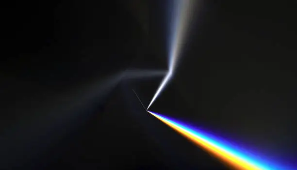 Photo of High resolution fractal background showing the light refracting from a prism.