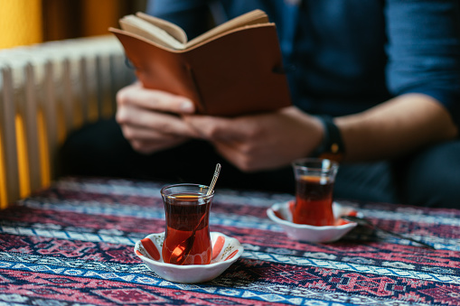 Turkish tea in traditional teacup